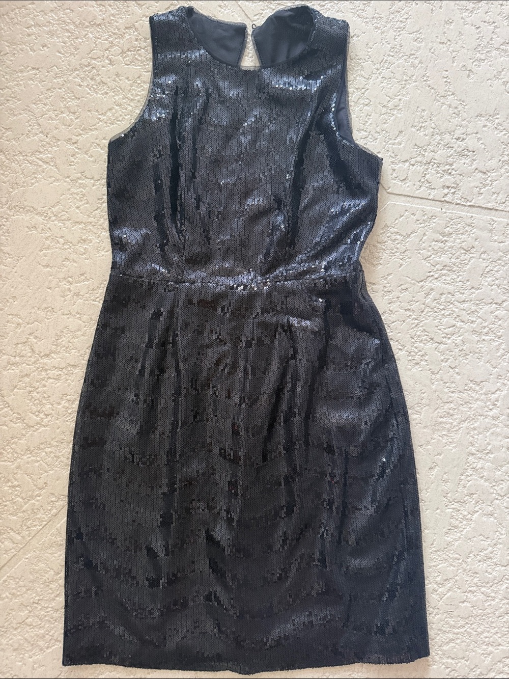 BCBGMaxAzria Black Sequin Backless Sheath Dress